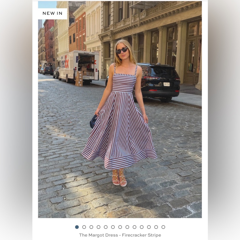 The Margot dress firecracker stripe size medium worn once sold out size - Picture 2 of 5